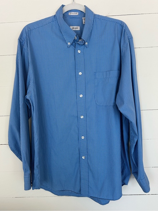 Izod Other - Izod Men's Blue Micro-Check Button-Down Shirt, Sz: L